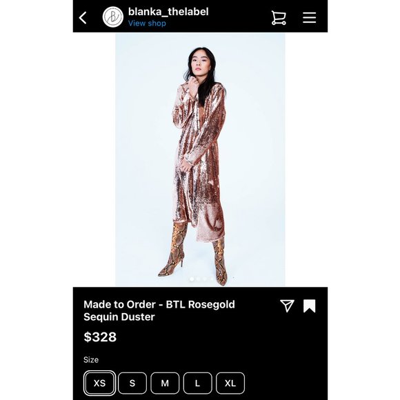 BLANKA THE LABEL Rose Gold Sequin Long Duster Jacket Size XS NWOT - Picture 11 of 11
